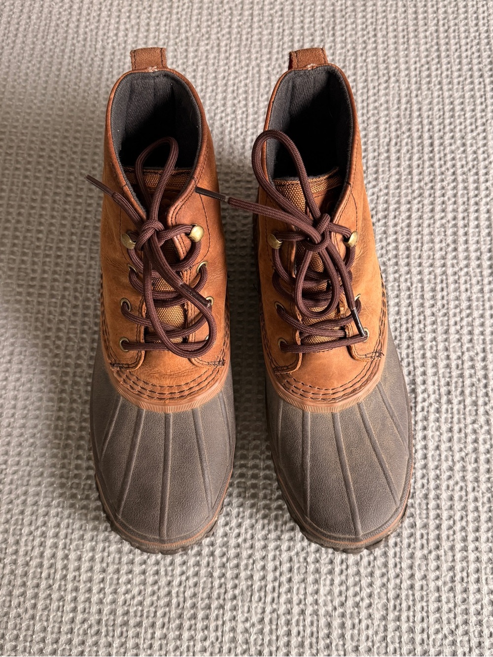 UGG Men's Tan and Gray Waterproof Duck Boots - Picture 3 of 6